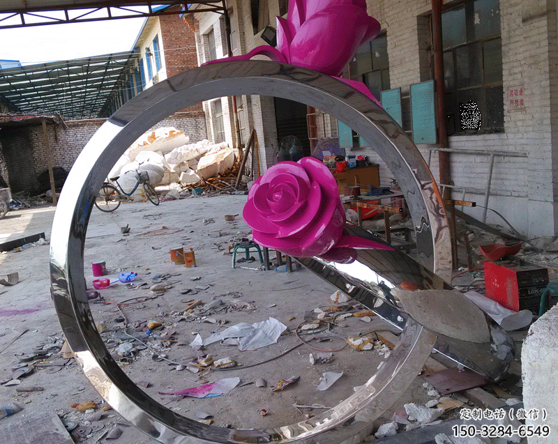 指環雕塑 歐式步行街標識雕塑 大型戒指環雕塑