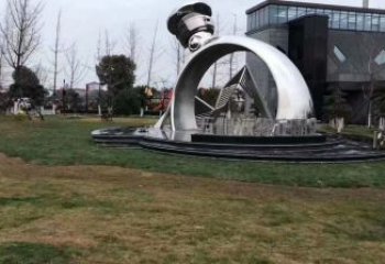 鏡面指環雕塑 烤漆大型戒指環雕塑 彩繪標識雕塑