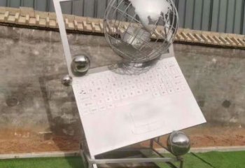 鏡面電腦雕塑 烤漆大型筆記本雕塑 彩繪雕塑