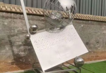 彩繪電腦雕塑廠家 景觀筆記本雕塑 街頭雕塑