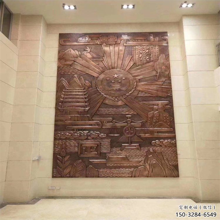 步行街校徽雕塑 游樂場浮雕雕塑 鑄造景墻雕塑