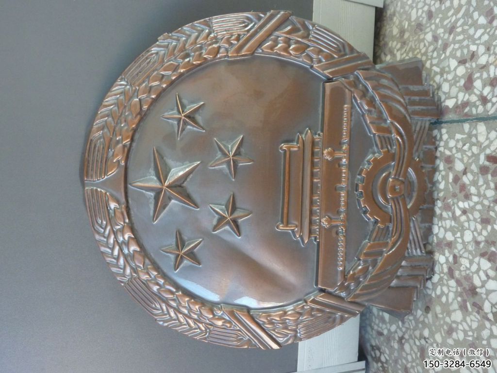 現(xiàn)代校徽雕塑 大型別墅區(qū)浮雕雕塑 彩繪景墻雕塑