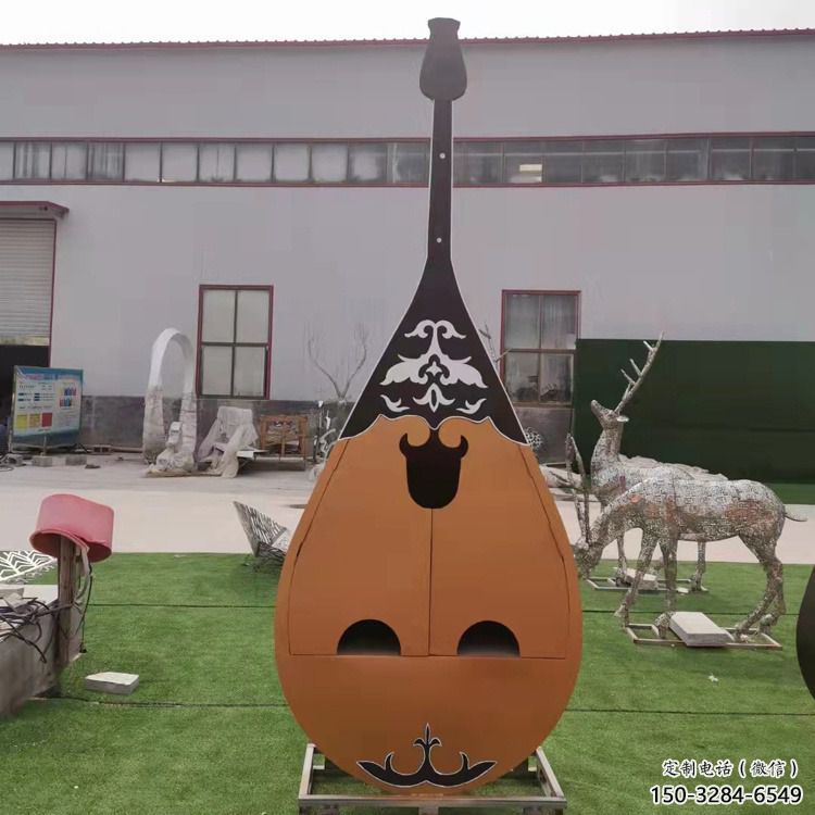 琵琶雕塑 歐式步行街樂器雕塑 大型音樂雕塑