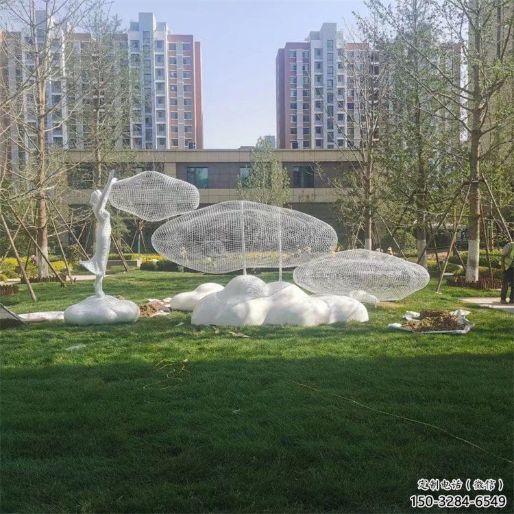 懸空云梯雕塑 大型別墅區(qū)云朵雕塑 農村梯子雕塑