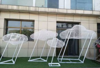 房地產云梯雕塑 剪影梯子雕塑 鍛造云朵雕塑