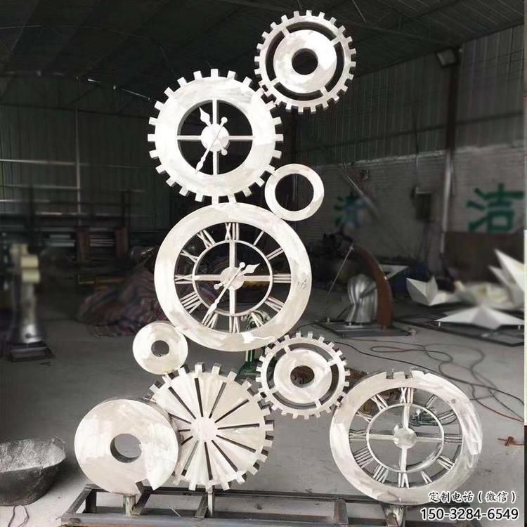 幾何齒輪雕塑 發(fā)光公園機械雕塑 大門口工業(yè)雕塑