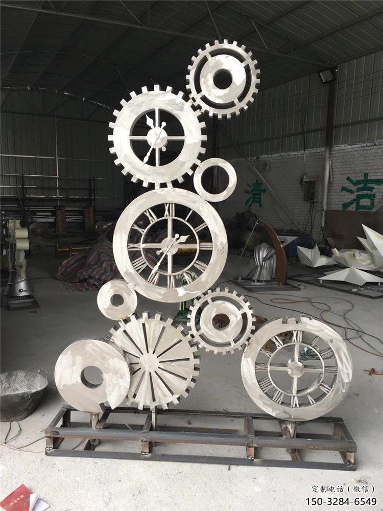 景觀齒輪雕塑 剪影工業雕塑 商業街機械雕塑
