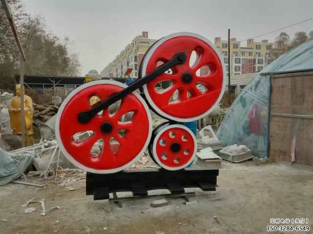 烤漆齒輪雕塑 鋼管工業雕塑 室內機械雕塑