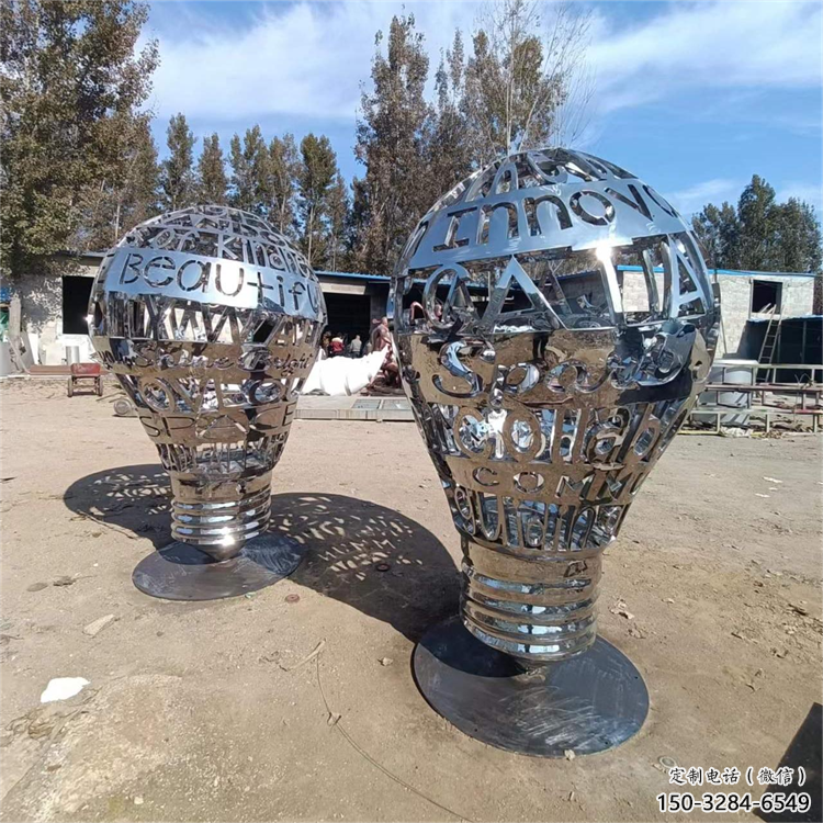 大型燈泡雕塑 鍛造發(fā)光燈具主題 房地產(chǎn)電燈泡雕塑