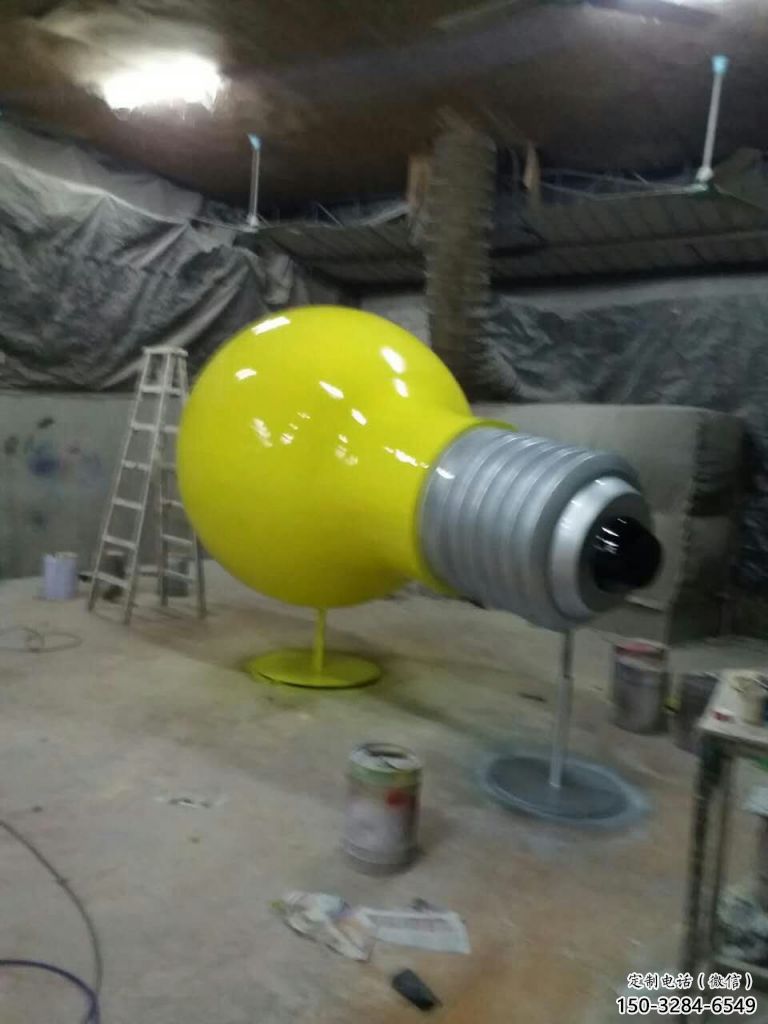 仿真燈泡雕塑 電鍍現代燈具主題 部隊電燈泡雕塑