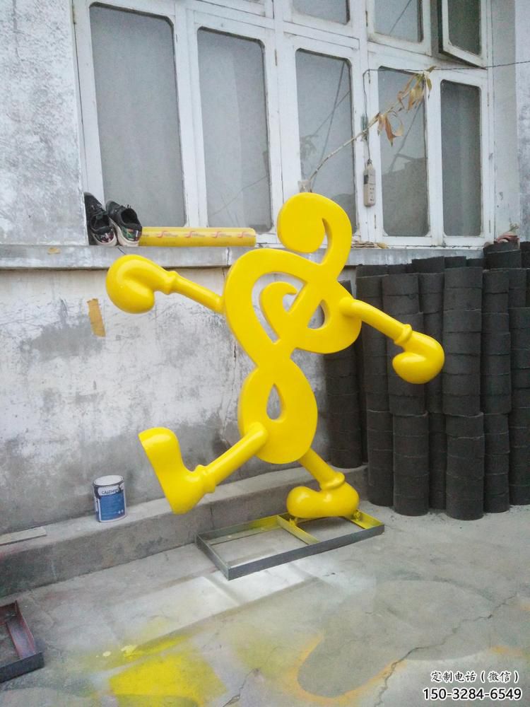 抽象樂譜雕塑 啞光符號(hào)雕塑 室內(nèi)音樂雕塑