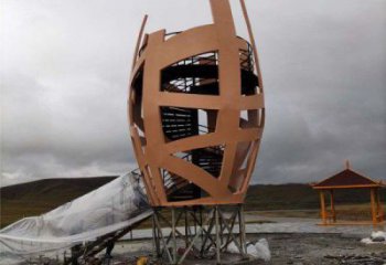 烤漆鳥籠雕塑 鋼管籠子雕塑 室內(nèi)鳥籠子雕塑