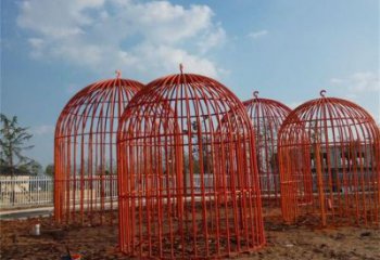 鏤空鳥籠雕塑 噴水園林籠子雕塑 住宅小區(qū)鳥籠子雕塑
