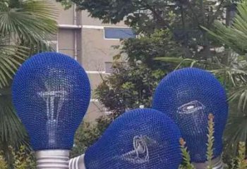 現代燈泡雕塑 大型別墅區燈具主題 彩繪電燈泡雕塑