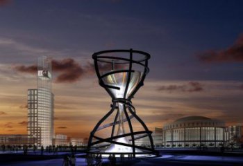 彩繪沙漏雕塑 景觀雕塑 街頭漏斗雕塑