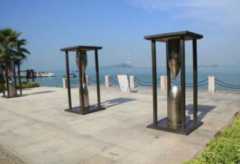 烤漆沙漏雕塑 鋼管漏斗雕塑 室內雕塑