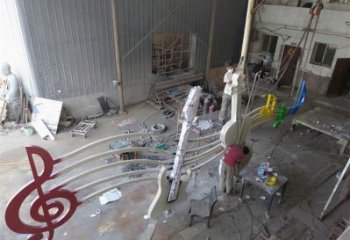 樂譜雕塑 歐式步行街符號(hào)雕塑 大型音樂雕塑