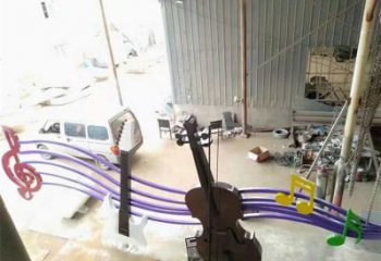 噴漆樂譜雕塑 中式村口符號(hào)雕塑 草地音樂雕塑