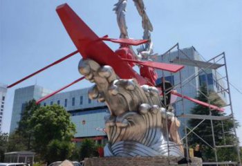 龍舟雕塑 景觀校園競賽雕塑 商業街劃槳雕塑