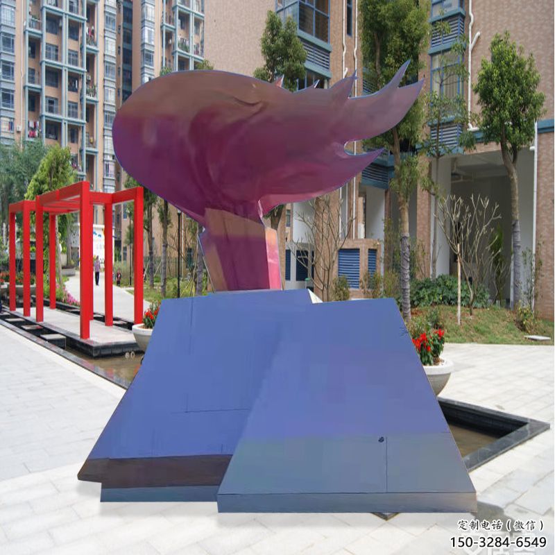 草地火苗雕塑廠家 現(xiàn)代校園火焰頭雕塑 大型景觀雕塑