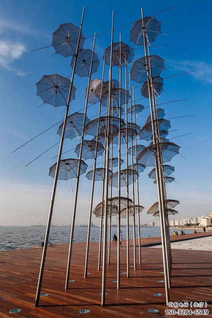 步行街雨傘雕塑 游樂場(chǎng)撐傘雕塑 鑄造民俗雕塑