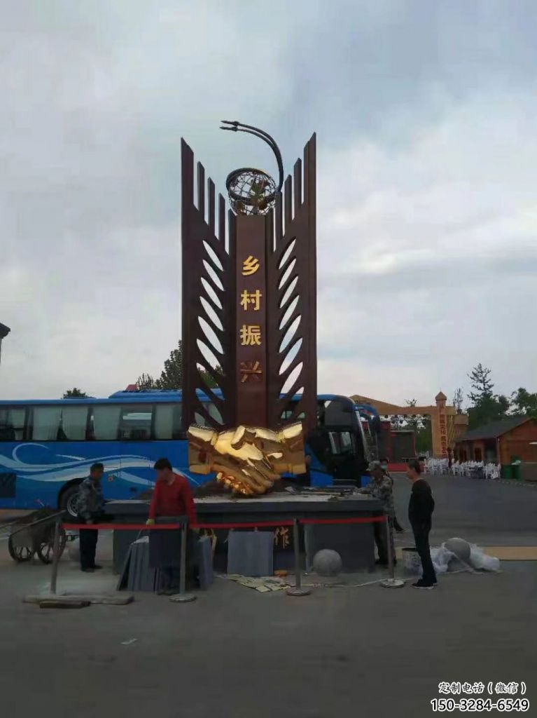 標志握手雕塑 剪影雕塑 商業街誠信雕塑