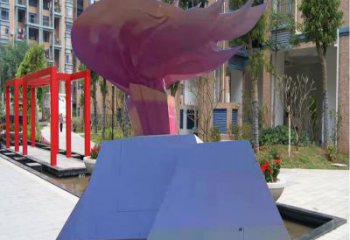 草地火苗雕塑廠家 現代校園火焰頭雕塑 大型景觀雕塑
