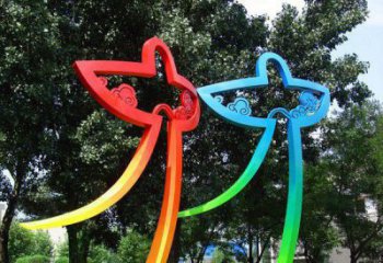 戶外風箏雕塑 噴漆雕塑 燈光景觀雕塑