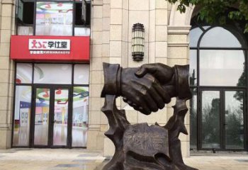 仿古握手雕塑 騰飛雕塑 房地產誠信雕塑