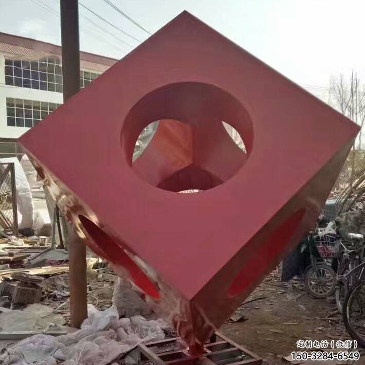 大型商場(chǎng)立方體雕塑 仿真幾何體雕塑 鏡面雕塑