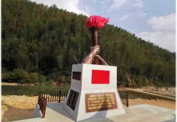 烤漆火把雕塑 鋼管星火相傳主題 室內(nèi)篝火雕塑