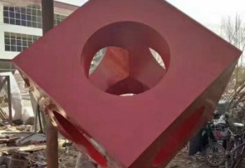 大型商場立方體雕塑 仿真幾何體雕塑 鏡面雕塑