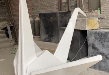 步行街千紙鶴雕塑 游樂場(chǎng)折紙風(fēng)格 鑄造鶴鳥雕塑