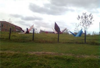 創(chuàng)意千紙鶴雕塑 啞光折紙風(fēng)格 公園鶴鳥雕塑