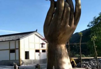 仿真佛手雕塑 電鍍現(xiàn)代觀音手雕塑 部隊雕塑