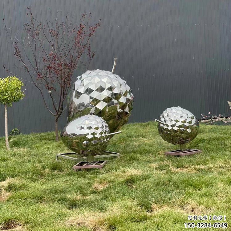 仿真松塔雕塑廠家 電鍍現代松果造型 部隊雕塑