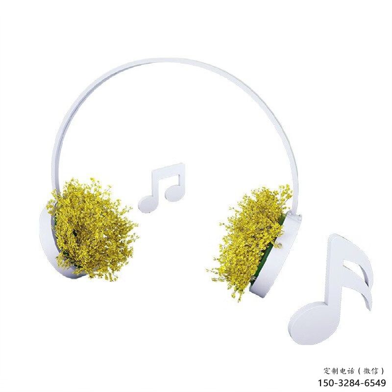 草地耳麥雕塑 現(xiàn)代校園耳機雕塑 大型音樂雕塑