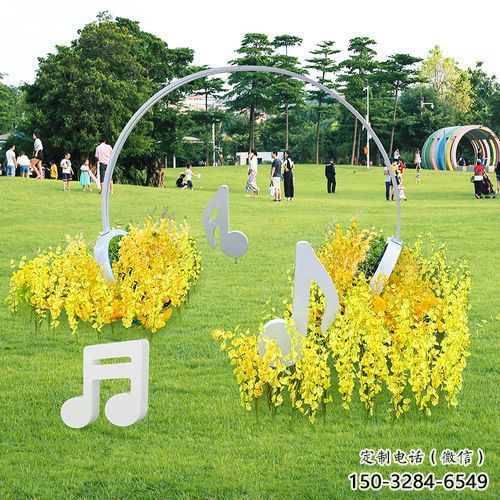 房地產(chǎn)耳麥雕塑 現(xiàn)代音樂雕塑 幾何耳機(jī)雕塑