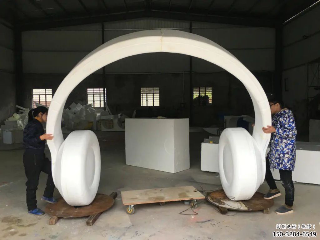 公園耳麥雕塑 鏡面公園音樂雕塑 景觀耳機(jī)雕塑