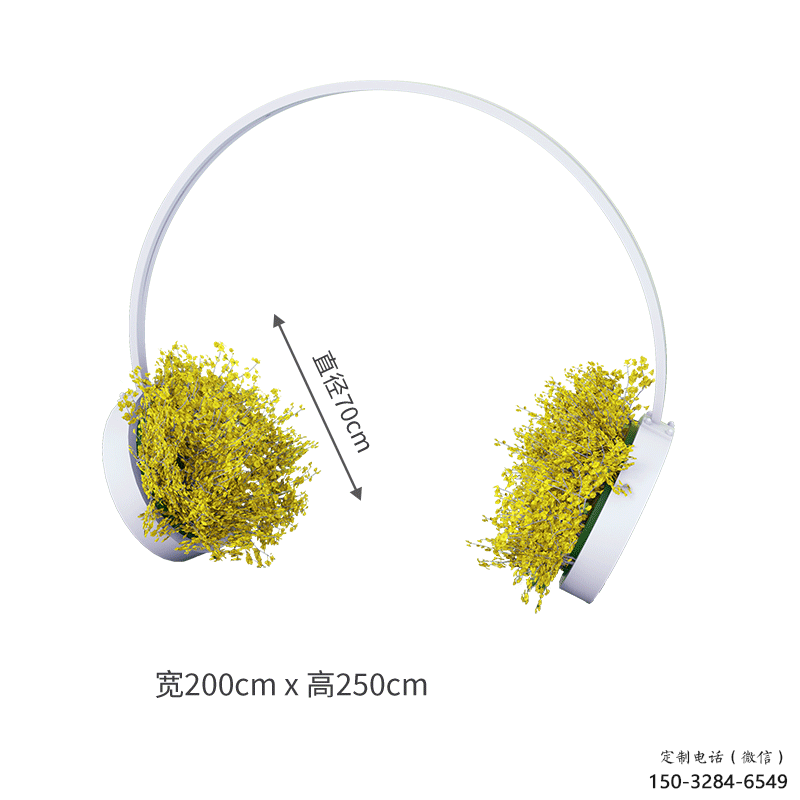 戶外耳麥雕塑 噴漆音樂雕塑 燈光耳機(jī)雕塑