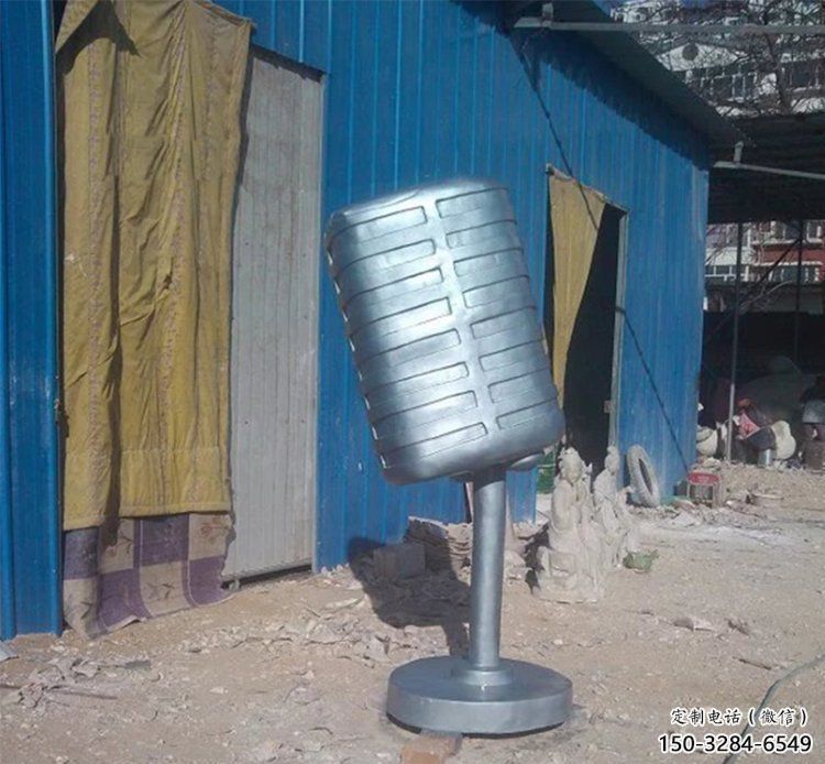 別墅區麥克風雕塑 大型別墅區話筒雕塑 剪影音樂雕塑