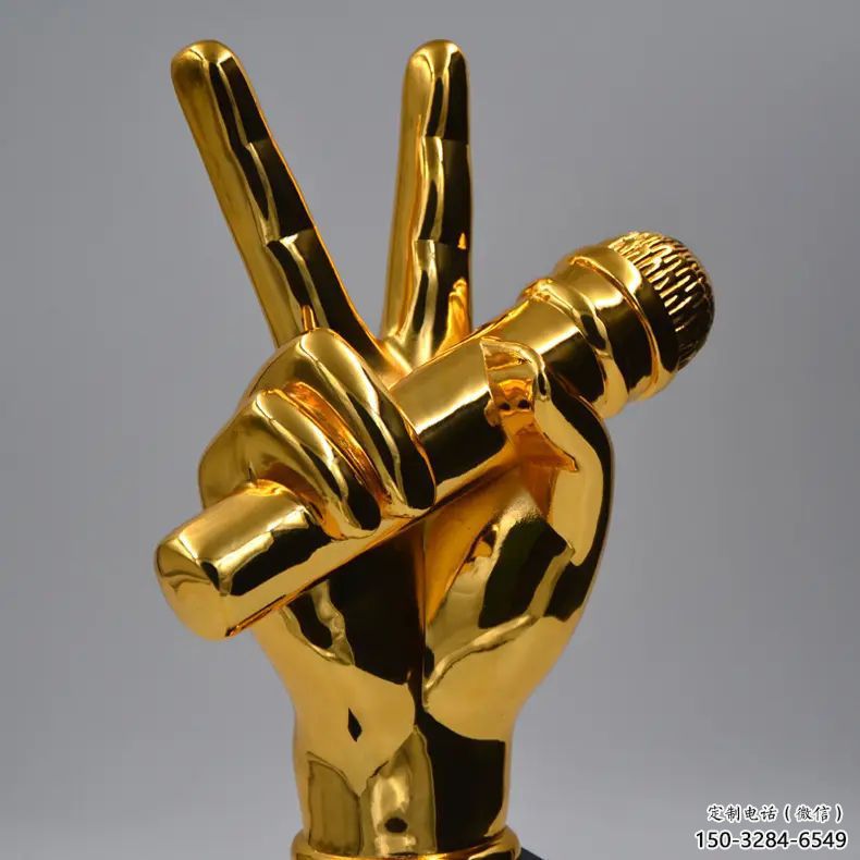 戶外麥克風(fēng)雕塑 噴漆音樂(lè)雕塑 燈光話筒雕塑