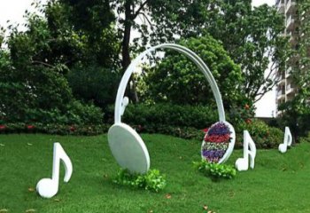 鍛造耳麥雕塑 景觀耳機(jī)雕塑 戶外音樂雕塑