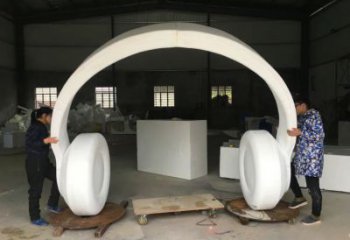 公園耳麥雕塑 鏡面公園音樂雕塑 景觀耳機(jī)雕塑