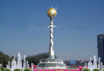 噴漆獎杯雕塑 中式村口標識雕塑 草地紀念雕塑