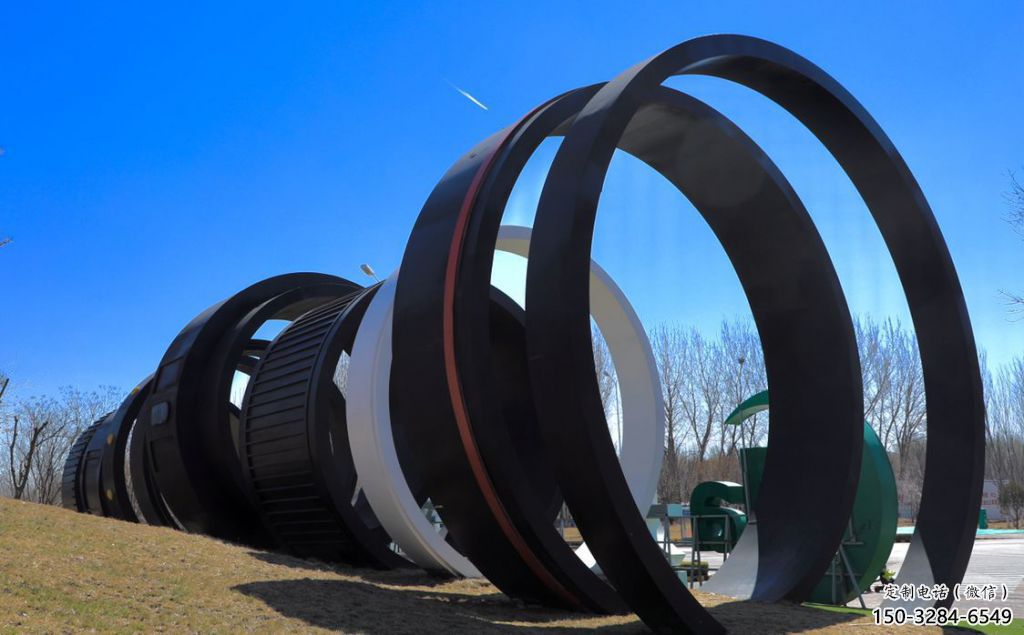 幾何膠卷雕塑 發光公園膠片雕塑 大門口雕塑