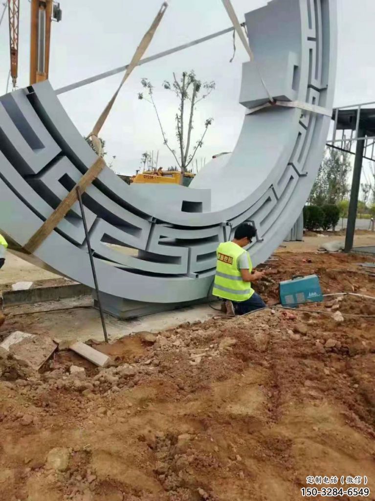 鑄造花環雕塑 中式村口雕塑 景觀環形雕塑