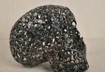 房地產骷髏雕塑 現代鬼怪雕塑 幾何骷髏頭雕塑