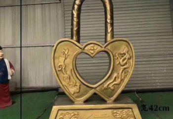 大門口鎖子雕塑 發光公園雕塑 仿真同心鎖雕塑