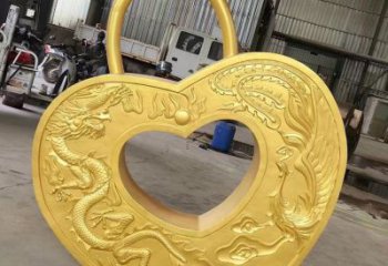 戶外鎖子雕塑 噴漆同心鎖雕塑 燈光雕塑